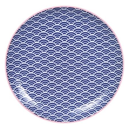 Ontbijtbord Star Wave - Tokyo Design Studio - Donkerblauw/Roze - 20.6x2.2cm | Tokyo Design Studio