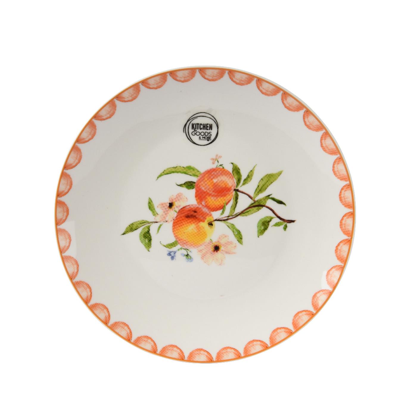 Ontbijtbord perzik porselein Ø20cm | Decoris