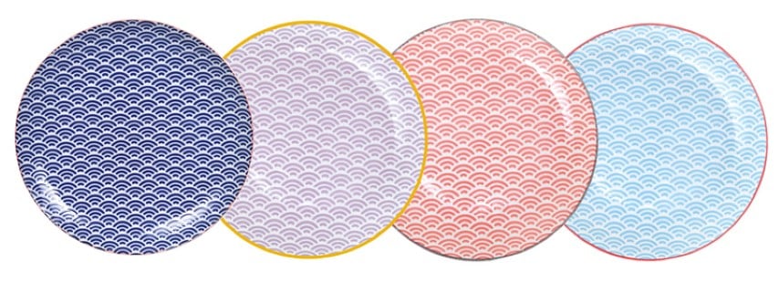 Ontbijtborden set Star Wave - Tokyo Design Studio - 20.6 x 2.2cm - 4 stuks | Tokyo Design Studio