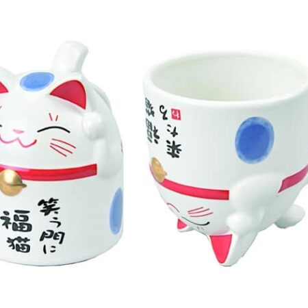 Oosterse gelukskat beker - Lucky Cats - 350ml 8.5 x 9.8cm | Tokyo Design Studio