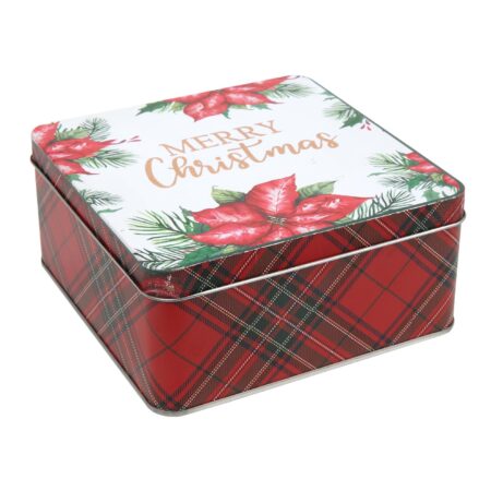 Opbergblik kerst bloem goud 15x15x7cm | Svenska Living