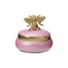Opbergdoosje metaal roze met bij 8cm | Home & Styling