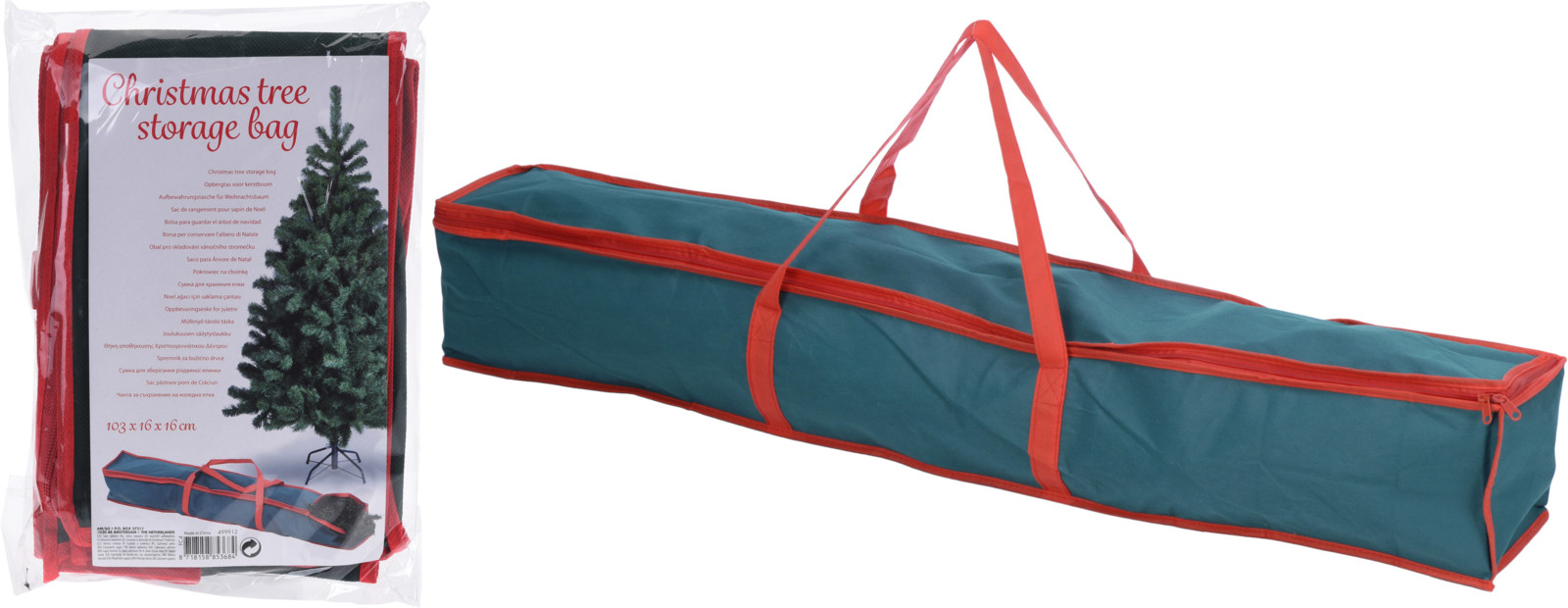Opbergtas voor everlands kunstkerstboom 103x16x16cm | Home & Styling