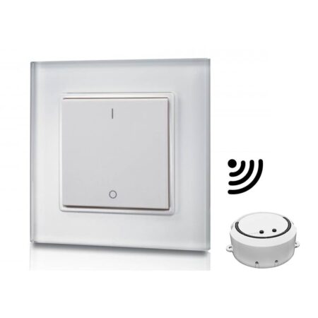 Opbouw LED dimmer/ontvanger - Draadloos - Incl. wit frame en drukknop - Smart memory - Maximaal 100 Watt | HOFTRONIC