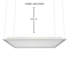 Ophangsysteem voor 60x60 en 30x120 cm LED Paneel - Verstelbaar in hoogte 150 cm - Incl. bevestigingsmaterialen - Ophangset - Staal | HOFTRONIC