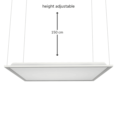 Ophangsysteem voor 60x60 en 30x120 cm LED Paneel - Verstelbaar in hoogte 150 cm - Incl. bevestigingsmaterialen - Ophangset - Staal | HOFTRONIC