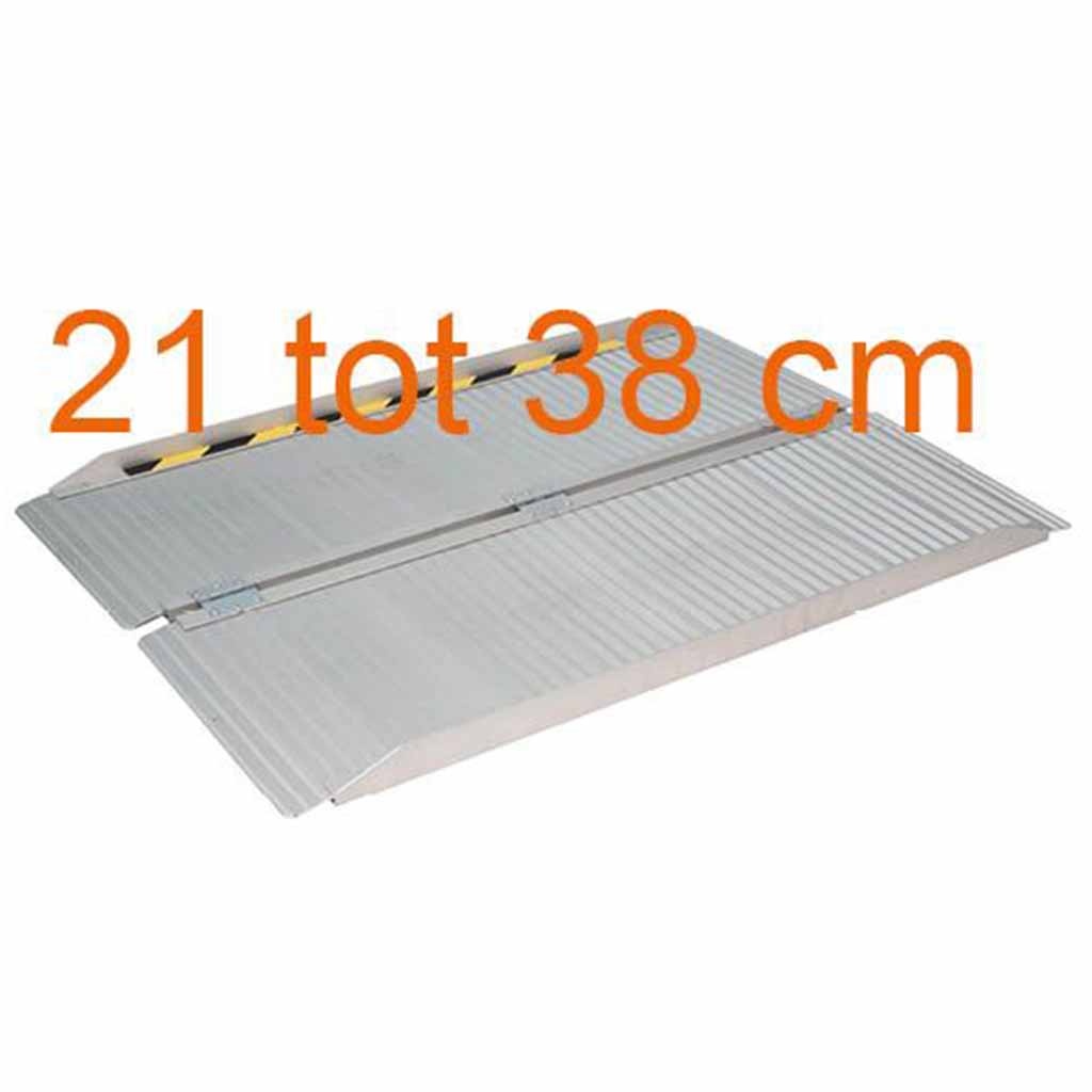 Opvouwbare aluminium oprijplaat 21 tot 38 cm | Kies uw afmeting : Breedte 72 cm | ThuiszorgwinkelXL
