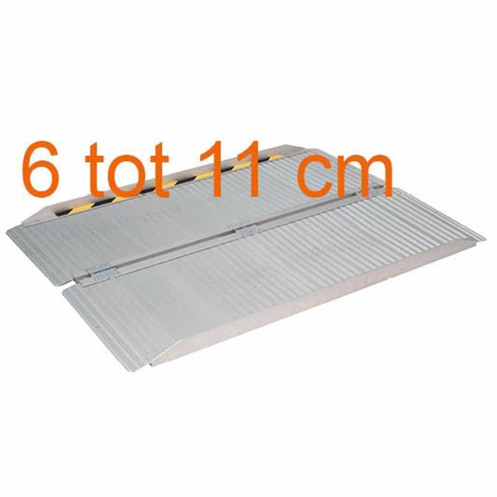Opvouwbare aluminium oprijplaat 6 tot 11 cm | Kies uw afmeting : Breedte 72 cm | ThuiszorgwinkelXL