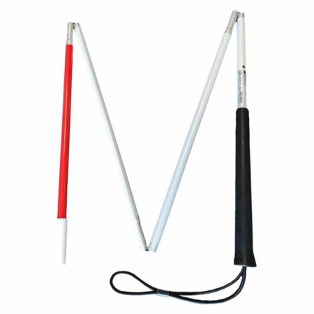 Opvouwbare blindegeleidestok | Wit / Rode stok | Herkenningsstok | Lengte: 150 cm | PR30141 | ThuiszorgwinkelXL