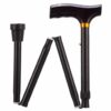 Opvouwbare wandelstok | Houten handvat | Hoogte: 79 - 89 cm | Zwart | PR30120-BK | ThuiszorgwinkelXL
