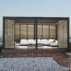 Orion schutterpaneel vast horizontaal 360 cm - Antraciet/hout | Orion