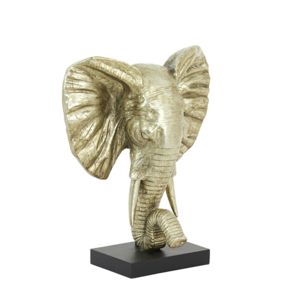 Ornament op voet Elephant licht goud M |