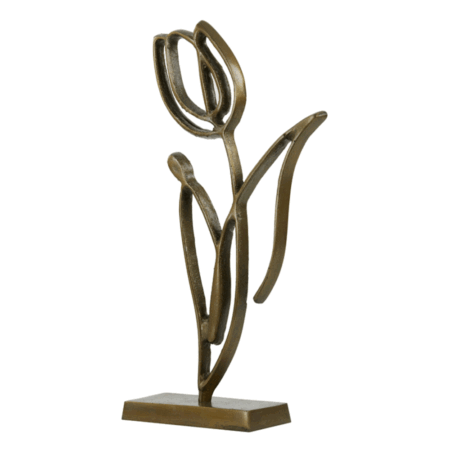 Ornament op voet Tulipanu antiek brons L |