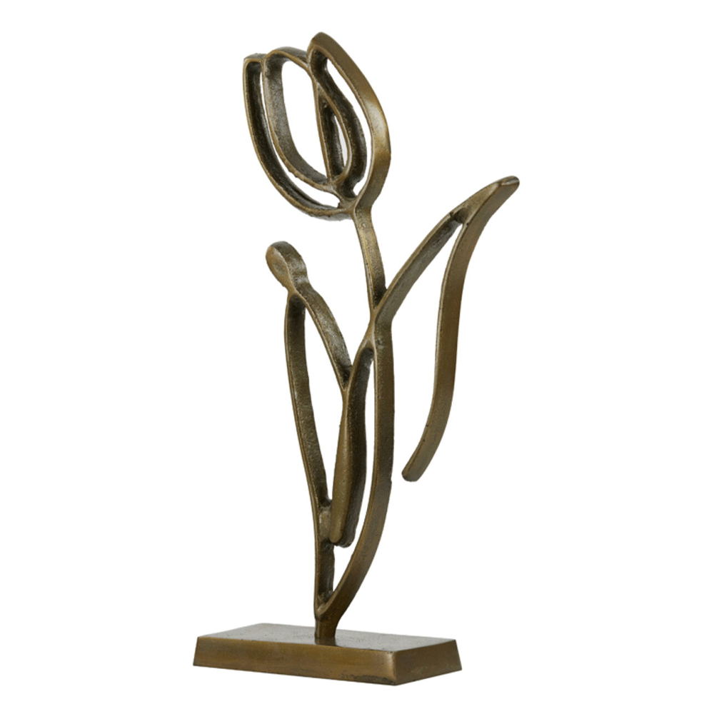 Ornament op voet Tulipanu antiek brons L |