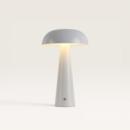 Oryllo - Paddenstoel lamp oplaadbaar Wit 30 cm - Dressoir lamp - Tafellamp horeca - Dimbaar - Glazen kap - Modern design - USB-C - 3000K/4500K/6500K | LUSENZ