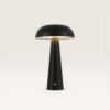 Oryllo - Paddenstoel lamp oplaadbaar Zwart 30 cm - Dressoir lamp - Tafellamp horeca - Dimbaar - Glazen kap - Modern design - USB-C - 3000K/4500K/6500K | LUSENZ