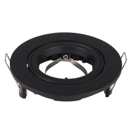 Oslo - LED Inbouwspot - Kantelbaar armatuur - Diameter 93mm - GU10 Fitting incl. lamphouder - Rond - IP20 - Zwart | HOFTRONIC