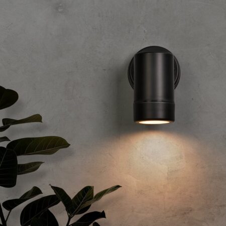 Otey - LED Wandlamp Zwart - GU10 2700K warm wit - 4 Watt 345 lumen - IP44 waterdicht voor binnen en buiten - Downlight - 3 jaar garantie - Polycarbonaat | HOFTRONIC