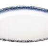 Ovaal Porseleinen Bord - Tajimi - Grijs/Wit Marmer Effect - 26.7 x 19 x 3cm | Tokyo Design Studio
