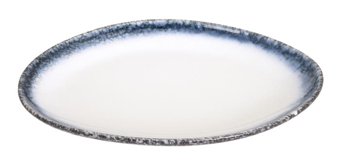 Ovaal Porseleinen Bord - Tajimi - Grijs/Wit Marmer Effect - 26.7 x 19 x 3cm | Tokyo Design Studio