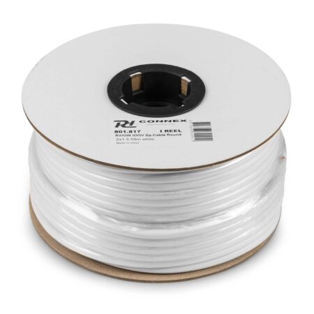 PD Connex 100V luidsprekerkabel 2x 1.5mm² 15A - Wit - 50 meter rol | PD Connex