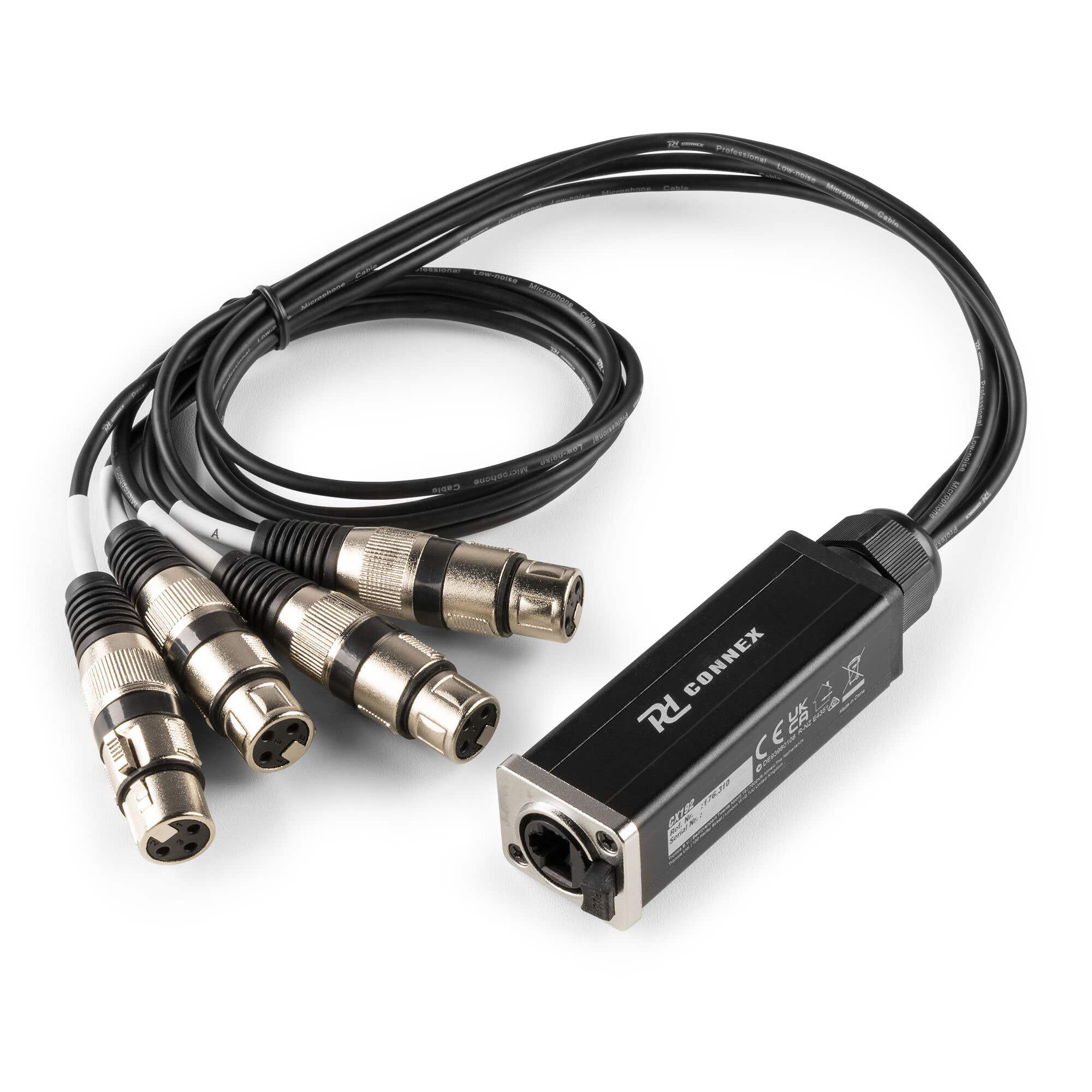 PD Connex CX192 stagebox - RJ45 naar 4x XLR female splitter - 70cm | PD Connex