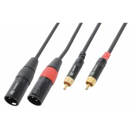 PD Connex Kabel 2x XLR Male - 2x RCA 3m Black | PD Connex