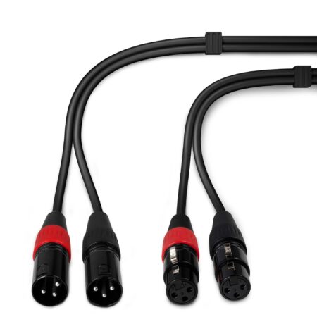 PD Connex Kabel 2x XLR Male - Female 12m Zwart | PD Connex