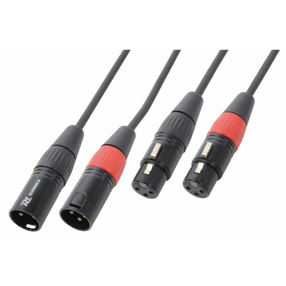 PD Connex Kabel 2x XLR Male - Female 3m Zwart | PD Connex