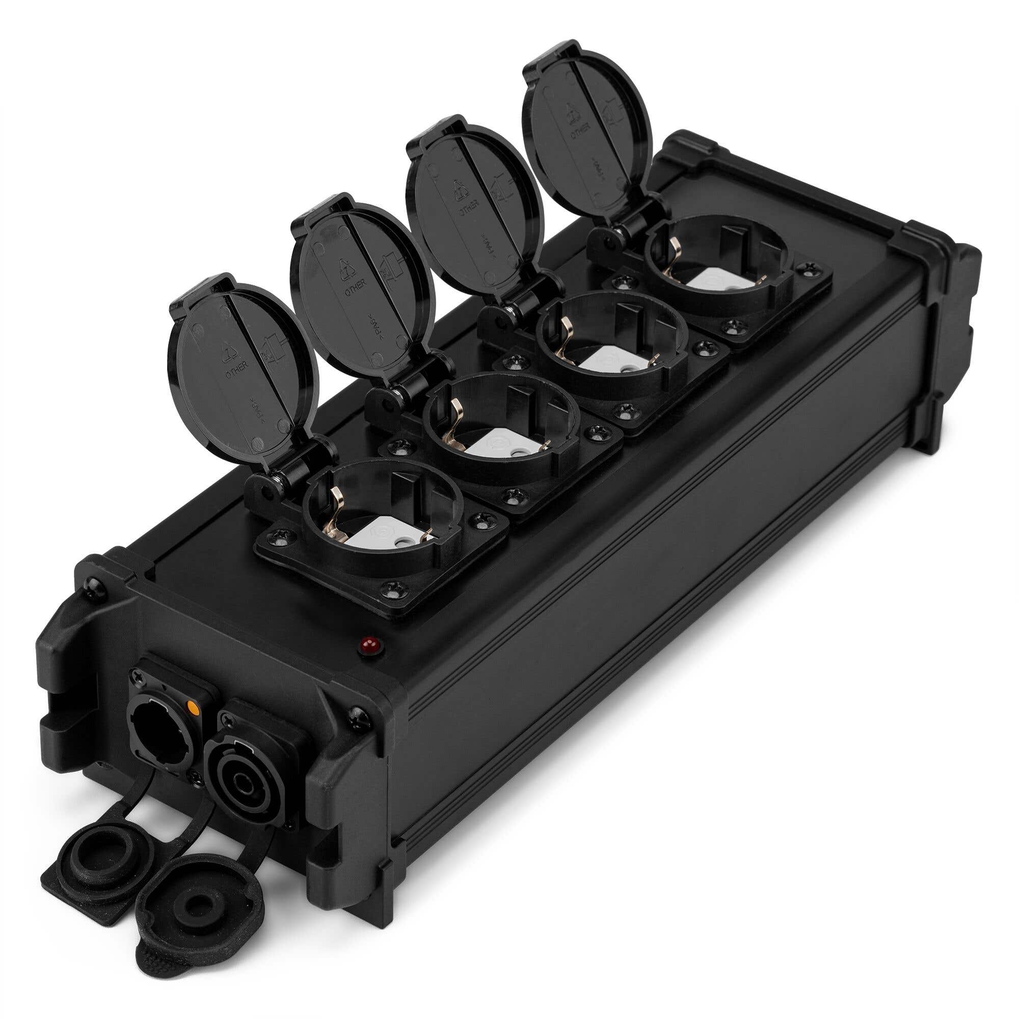 PD Connex PSB45 stroomverdeler met waterdichte Powercon IN/OUT naar 4x | PD Connex