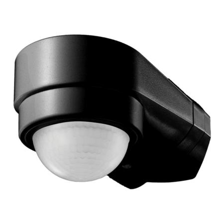 PIR Bewegingssensor - Met schemerschakelaar - 240° graden detectiehoek - 10 meter Bereik - IP65 waterdicht - Zwart | HOFTRONIC