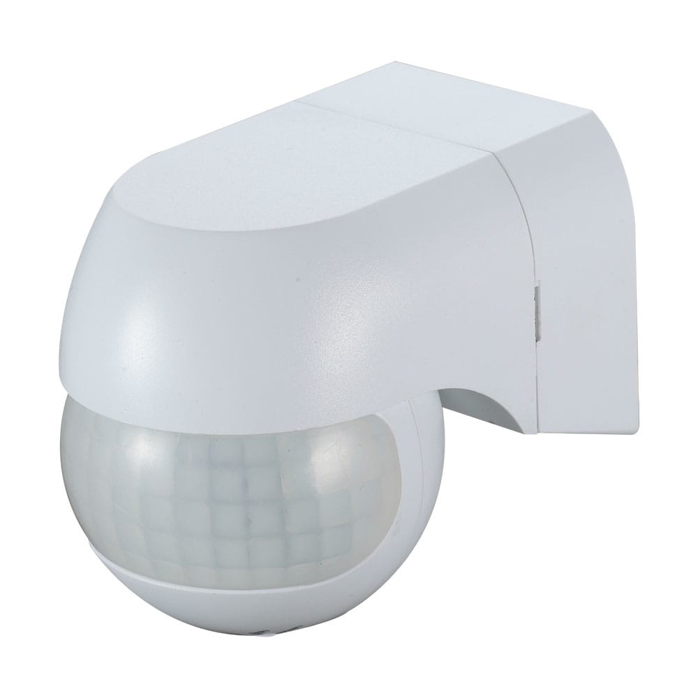 PIR bewegingssensor met schemerschakelaar - 180° - Opbouw - 12 meter bereik - Maximaal 400 Watt - IP44 waterdicht - Wit | HOFTRONIC