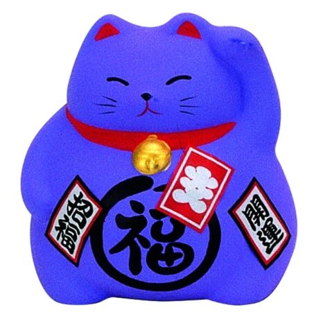 Paarse Lucky Cat Figuur - Traditioneel Gelukssymbool - 9cm | Tokyo Design Studio
