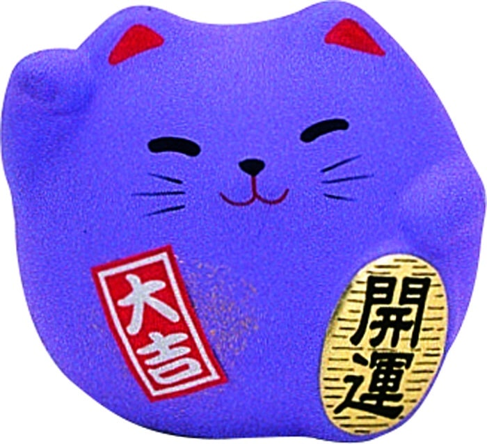 Paarse Lucky Cats Figuur - Geluksbrenger 5.5cm | Tokyo Design Studio