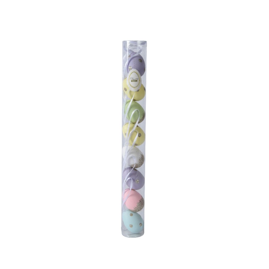 Paaseitjes 8x Hangdeco In Koker Pastel Mix Pasen | Decoris