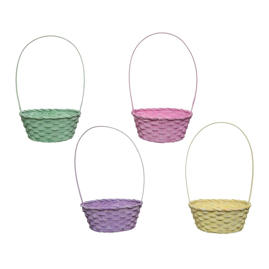 Paasmandje Bamboe Kleur Pastel |