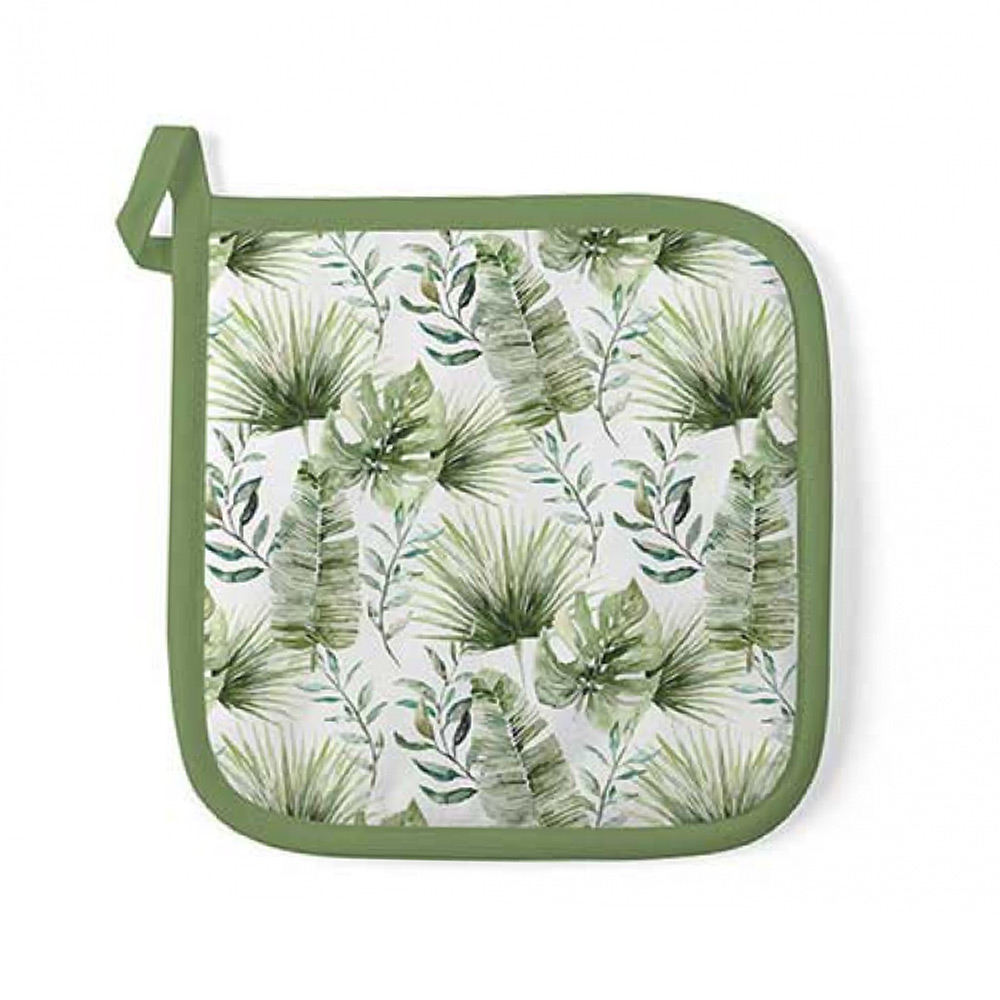 Pannenlap Jungle Bladeren wit |