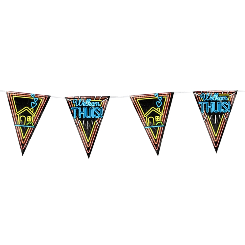 Paperdreams Neon party vlag Welkom thuis | Paperdreams