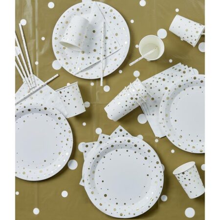 Paperdreams Party table set - goud/wit | Paperdreams