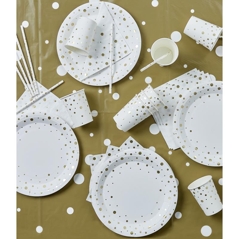 Paperdreams Party table set - goud/wit | Paperdreams
