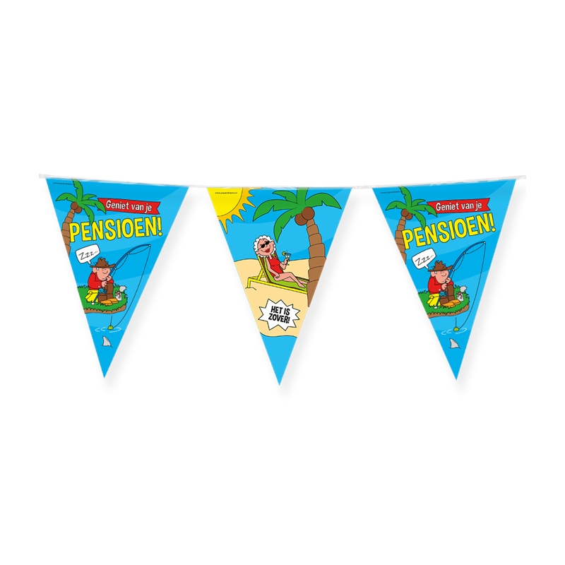 Paperdreams Party vlag Pensioen cartoon | Paperdreams