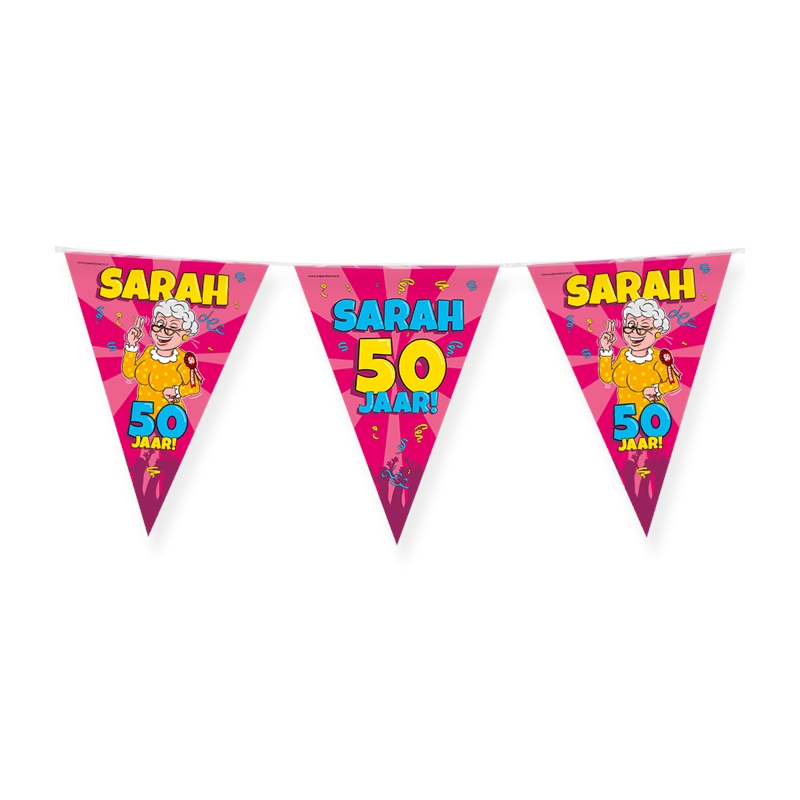 Paperdreams Party vlag - Sarah cartoon | Paperdreams