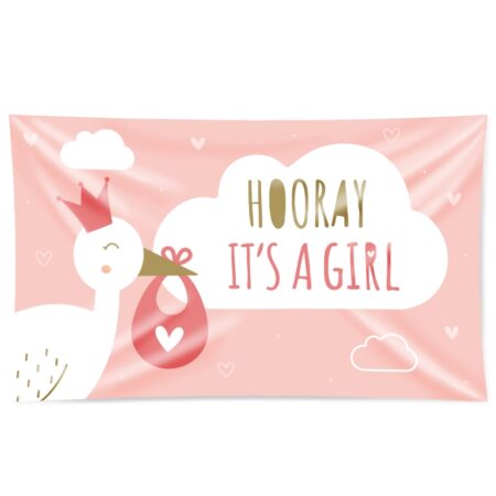 Paperdreams XXL vlag - Newborn baby girl | Paperdreams