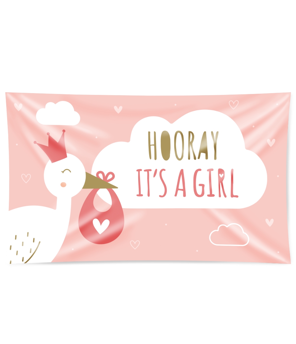 Paperdreams XXL vlag - Newborn baby girl | Paperdreams