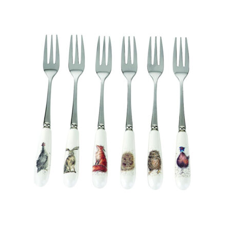 Pastry Forks Country Animal set 6 | Wrendale design