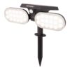 Pato - Solar prikspot - Bewegingssensor en schemerschakelaar - PIR - 6000K Daglicht wit - 2 lichtstanden - 300 Lumen - 6-12 uur brandtijd - IP65 waterdicht - Tuinspot | HOFTRONIC