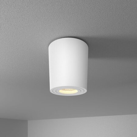 Paxton LED Opbouwspot - 4 Watt 345 Lumen - 4000K neutraal wit - GU10 - Badkamer Opbouwspot - Dimbaar - IP64 Waterdicht - Rond - Voor binnen en buitengebruik - Wit | HOFTRONIC