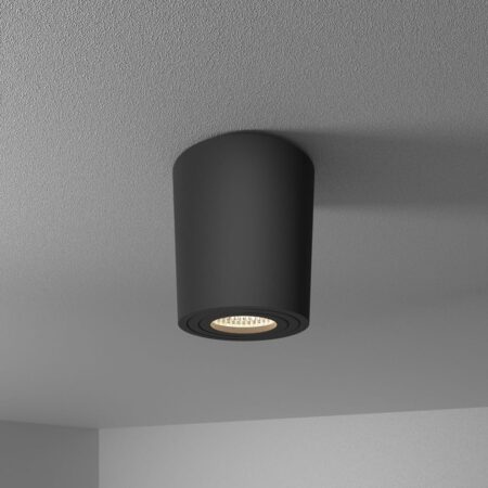 Paxton LED Opbouwspot - 4 Watt 345 Lumen - 4000K neutraal wit - GU10 - Badkamer Opbouwspot - Dimbaar - IP64 Waterdicht - Rond - Voor binnen en buitengebruik - Zwart | HOFTRONIC