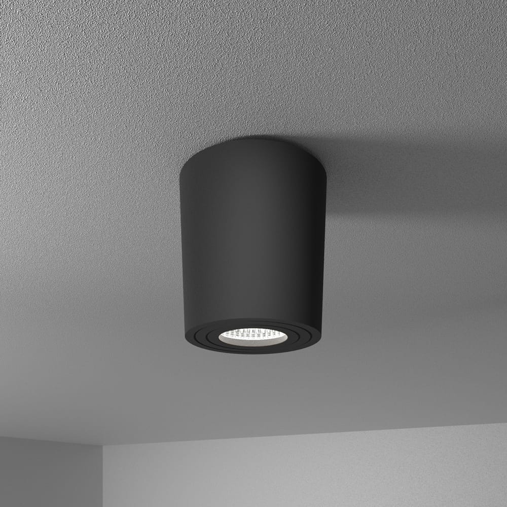 Paxton LED Opbouwspot - 4 Watt 345 Lumen - 6500K daglicht wit - GU10 - Badkamer Opbouwspot - Dimbaar - IP64 Waterdicht - Rond - Voor binnen en buitengebruik - Zwart | HOFTRONIC