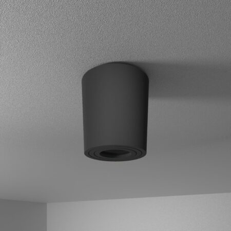 Paxton LED Opbouwspot - Rond - GU10 Fitting - Badkamer Opbouwspot - Dimbaar - IP65 waterdicht - Rond - Voor binnen en buitengebruik - Zwart | HOFTRONIC